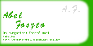 abel foszto business card